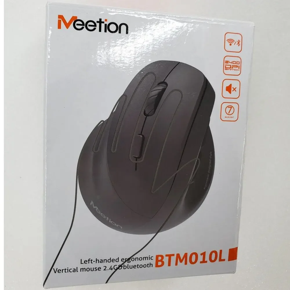 Meetion BTM010L Left-Handed Ergonomic Vertical Wireless Bluetooth Mouse
